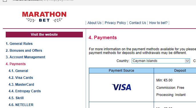 Marathonbet deposit methods 1